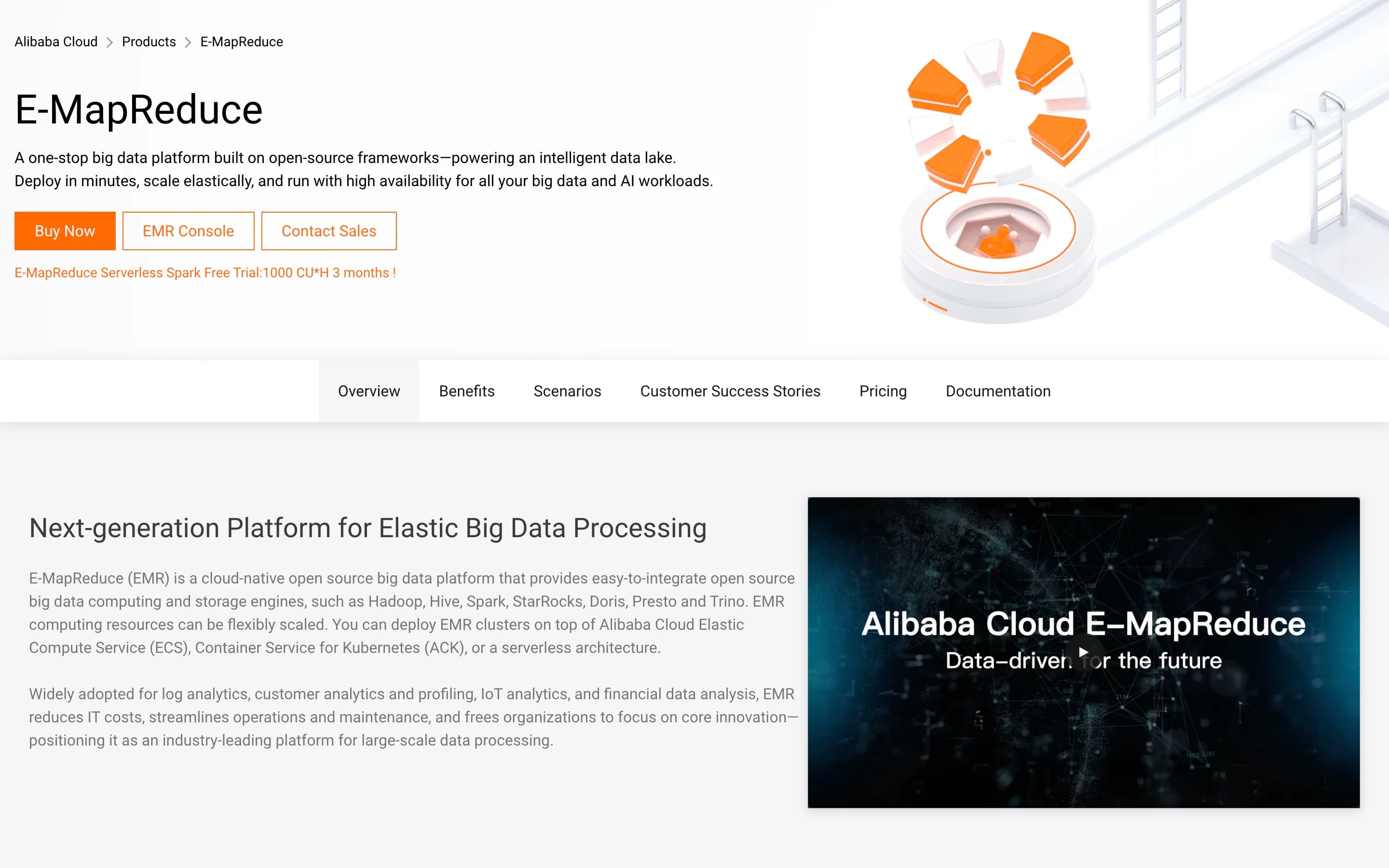 Alibaba Cloud E-MapReduce screenshot